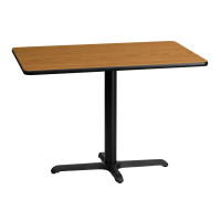 Flash Furniture XU-NATTB-3042-T2230-GG 42" Rectangular Natural Laminate Table Top with Base